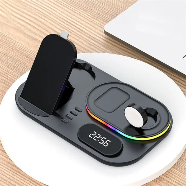 Andowl A06 Wireless (4 in 1) Charging Station Dock (LED with clock)