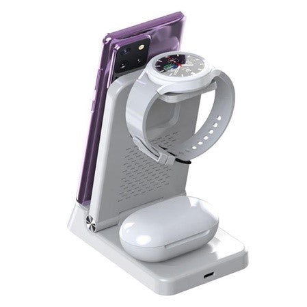 A60 – (4-in-1) 15W Wireless Charger Folding Cell Phone Charging Stand  (For Apple Watch Version)