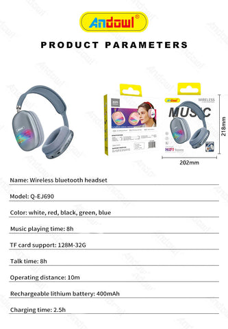 Andowl Q-EJ690 wireless stereo headphones