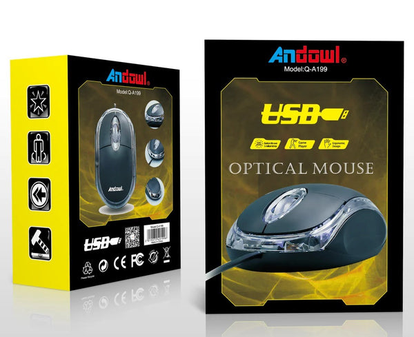 Andowl Q-A199 Optical Wired Mouse